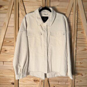NWT, Medium, Cream Colored, Corduroy Button Up
